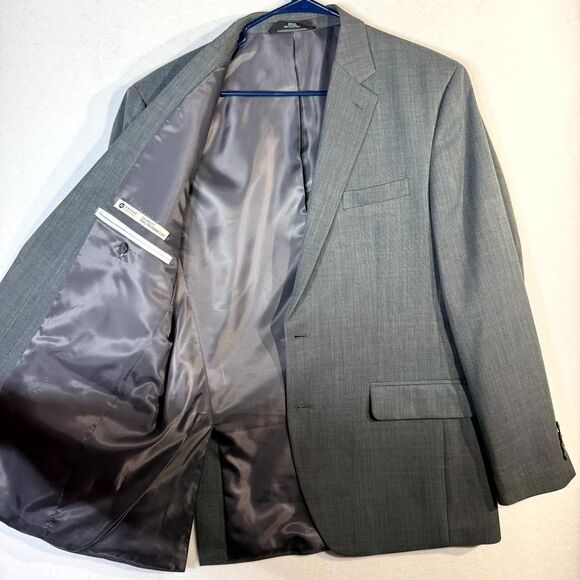 Haggar‎ Men's Gray Travel Performance Blazer Tailored Fit Size 42R - Picture 4 of 10